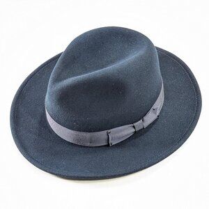 Bailey of Hollywood CURTIS Large 60 cm Navy Blue LiteFelt fedora made in USA,